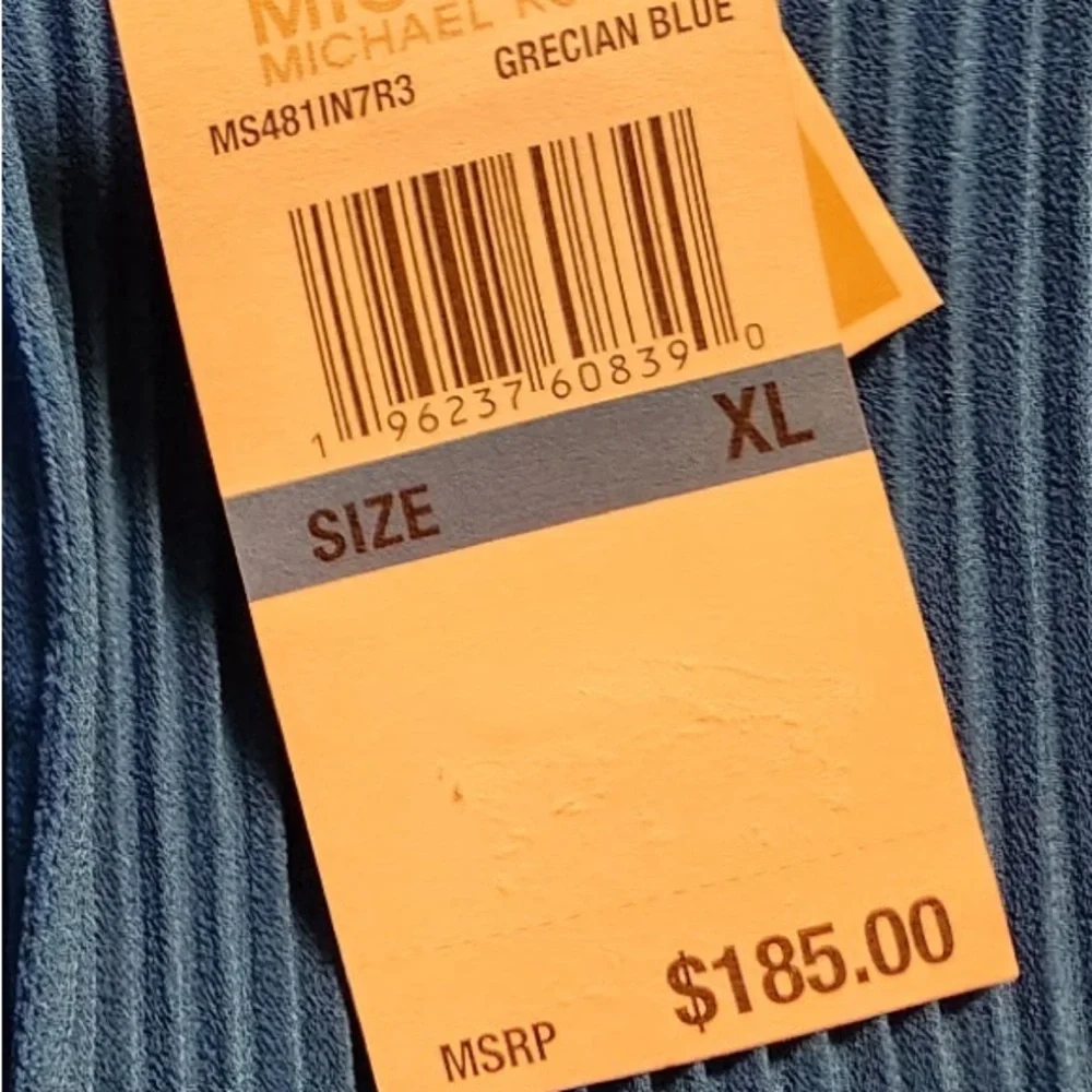 NWT MICHAEL Michael Kors Pleated Long Sleeve Mini‎ Dress Grecian Blue Feminine
